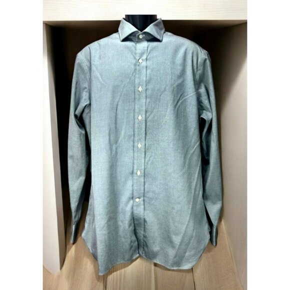 Polo Ralph Lauren Mens Slim Fit Easy Care Gray Dress Shirt 16.5 Medium - Picture 1 of 6